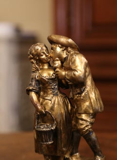 19th Century French Patinated Bronze Sculpture “Le Baiser”