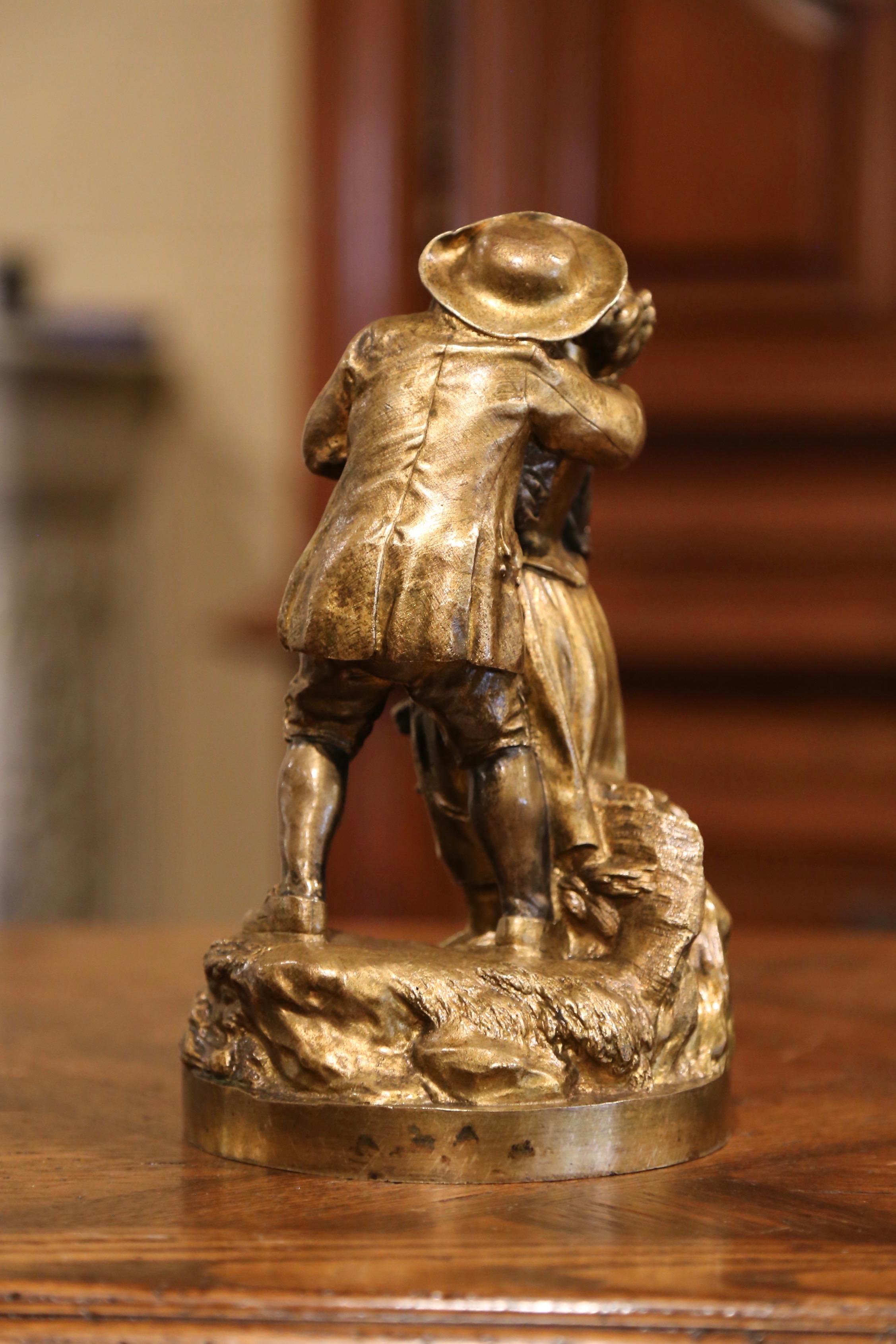 Mid-19th Century French Patinated Bronze Sculpture Composition 