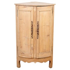 Antique Mid-19th Century French Pine Corner Cabinet