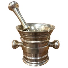 Mid-19th Century French Polished Bronze Mortar with Original Pestle
