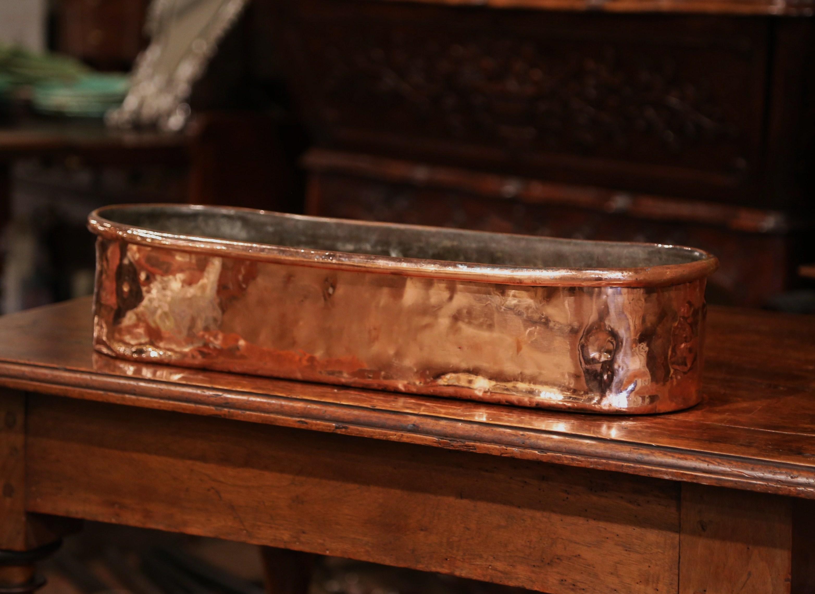 Mid-19th Century, French Polished Copper Poissonniere Fish Kettle Jardiniere In Excellent Condition In Dallas, TX