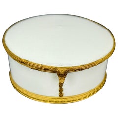 Mid-19th Century French Porcelain Gilt Trinket Jewelry Box