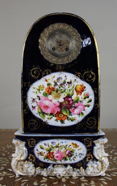 Mid-19th Century French Porcelain Rococo Revival Mantel Clock