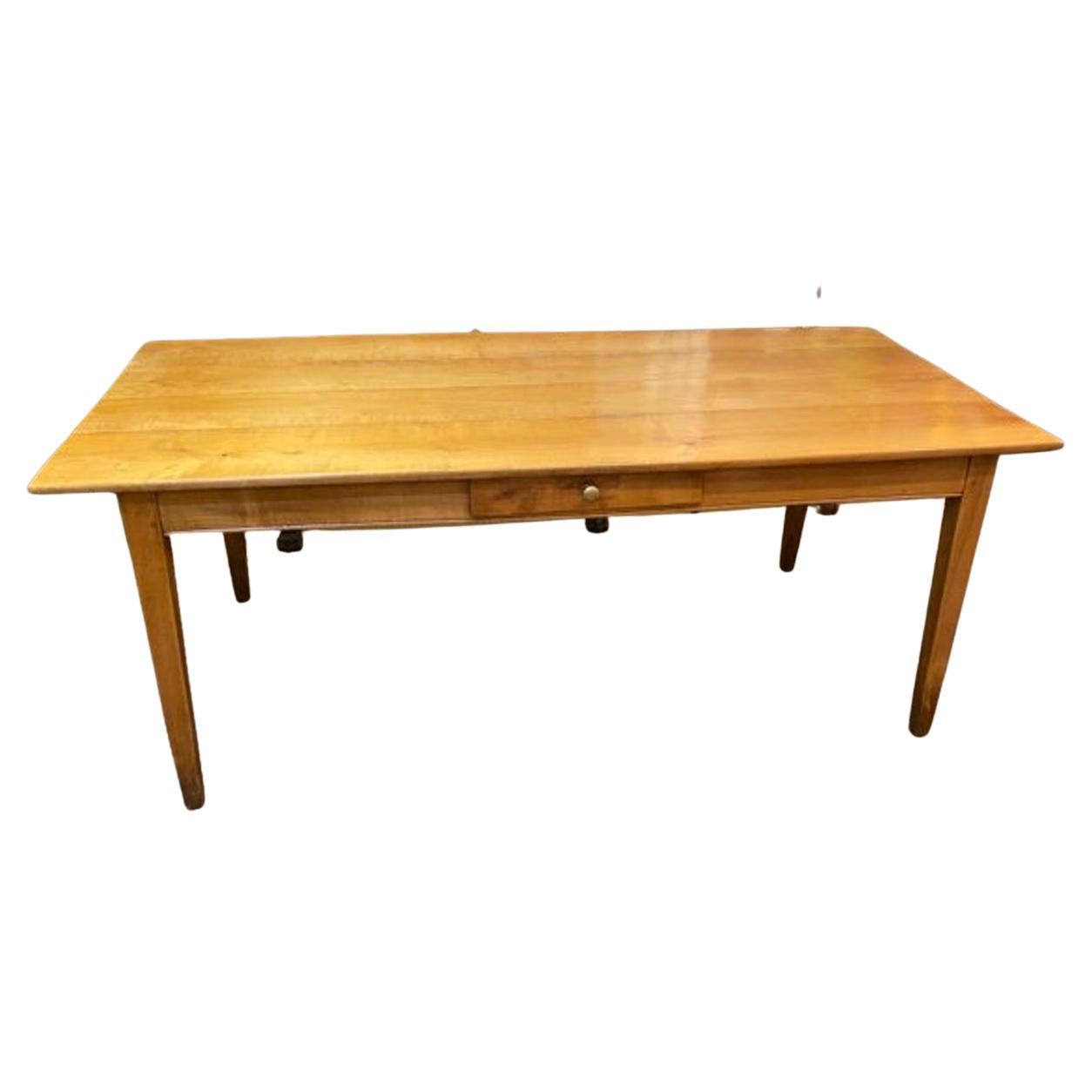 French Provincial Cherrywood Farm Table at 1stDibs