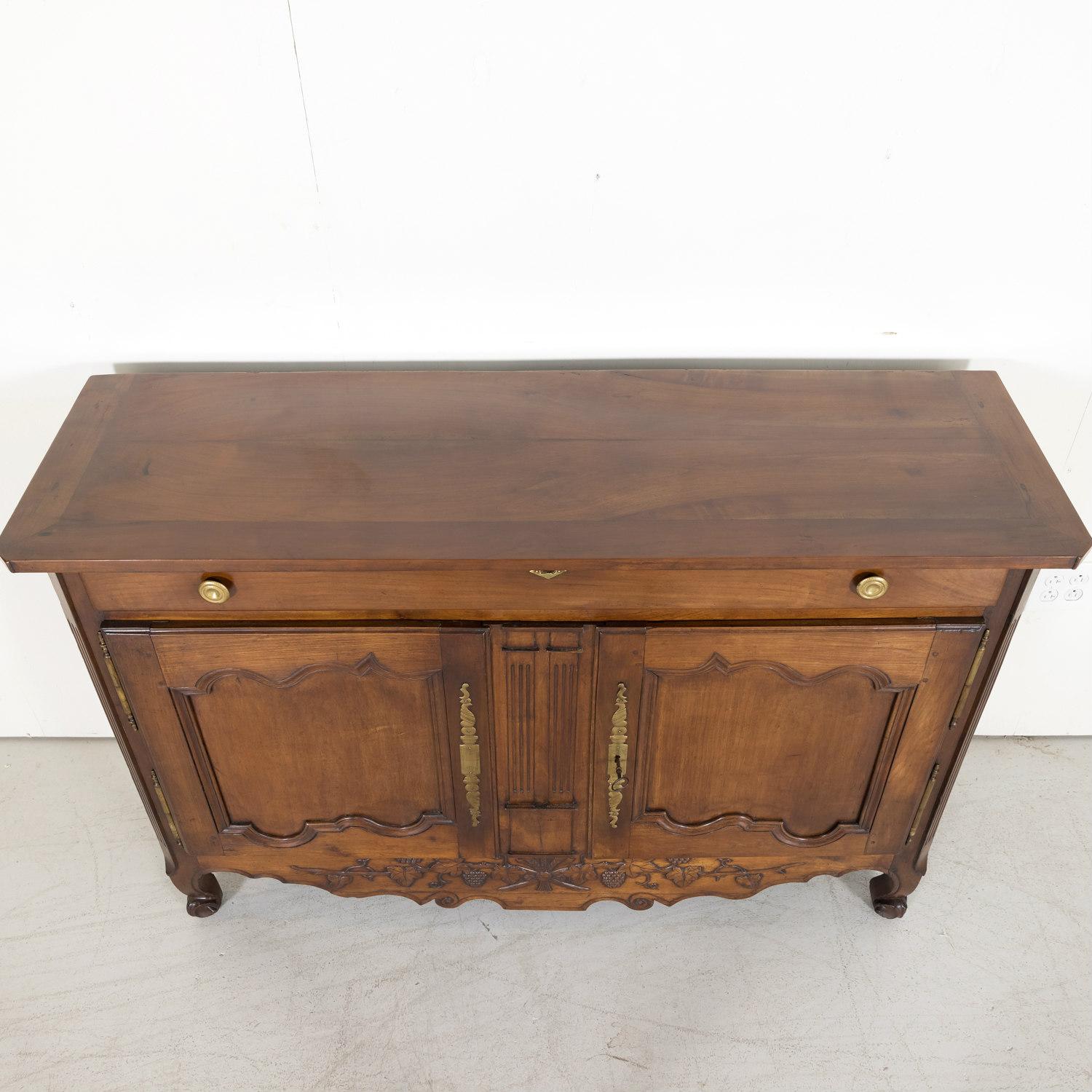 Mid-19th Century French Provincial Louis XV Style Cherry Buffet Nantais For Sale 5