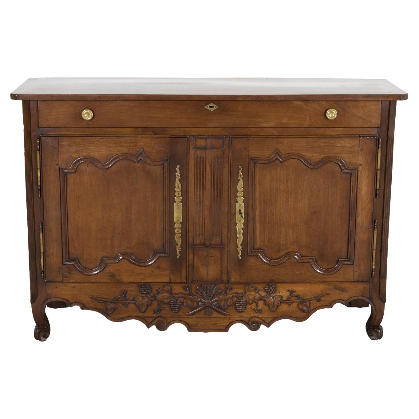 Mid-19th Century French Provincial Louis XV Style Cherry Buffet Nantais