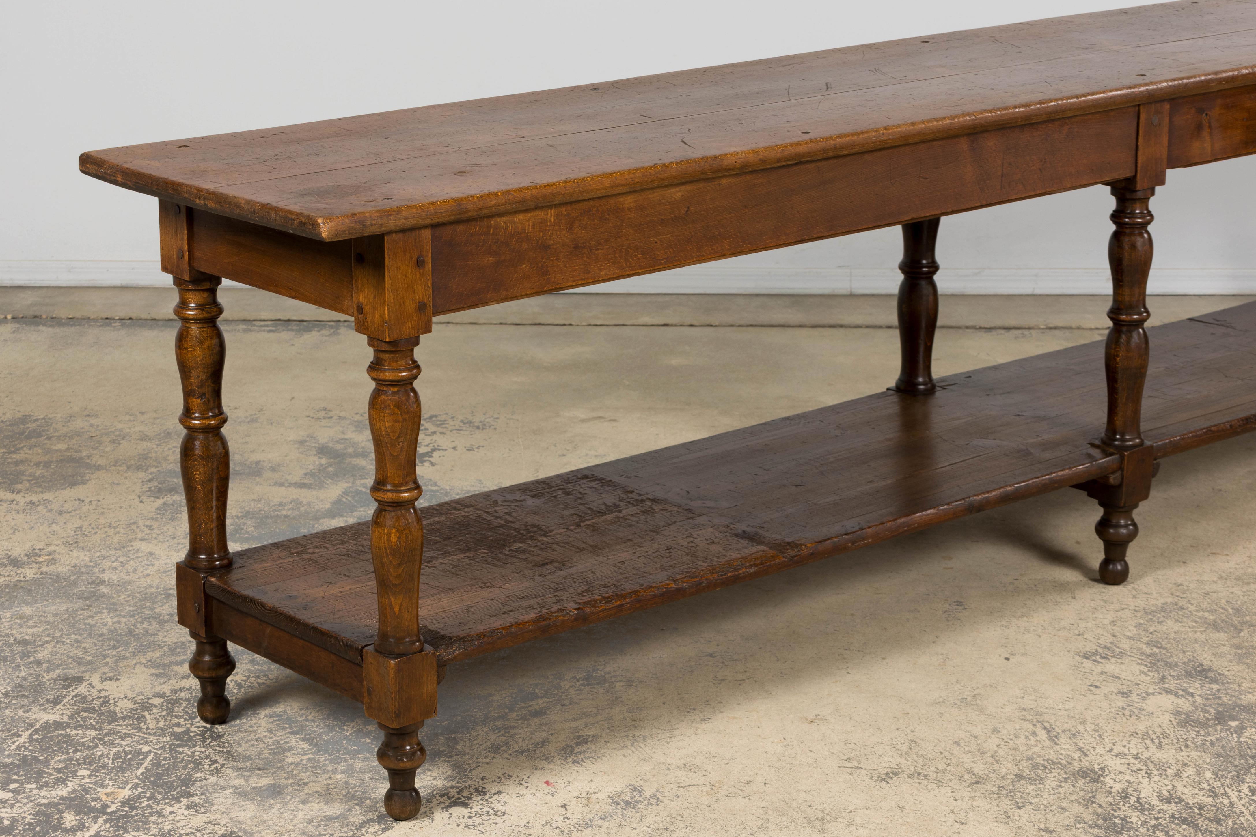 Mid 19th Century French Provincial Oak Draper’s Console Table at 1stDibs
