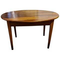 Mid-19th Century French Provincial Oval Walnut Side Table