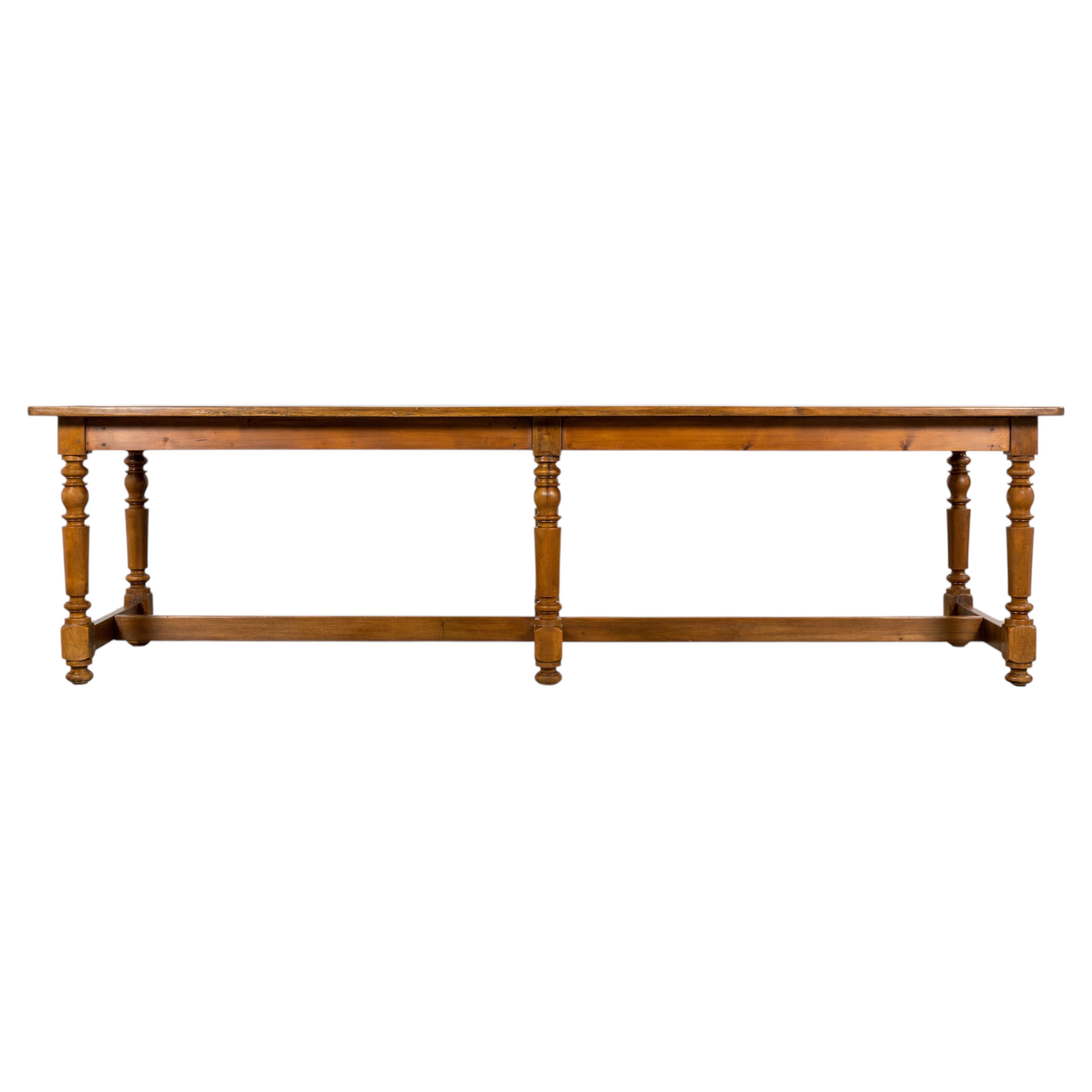 Mid-19th Century French Provincial Walnut Harvest Table For Sale