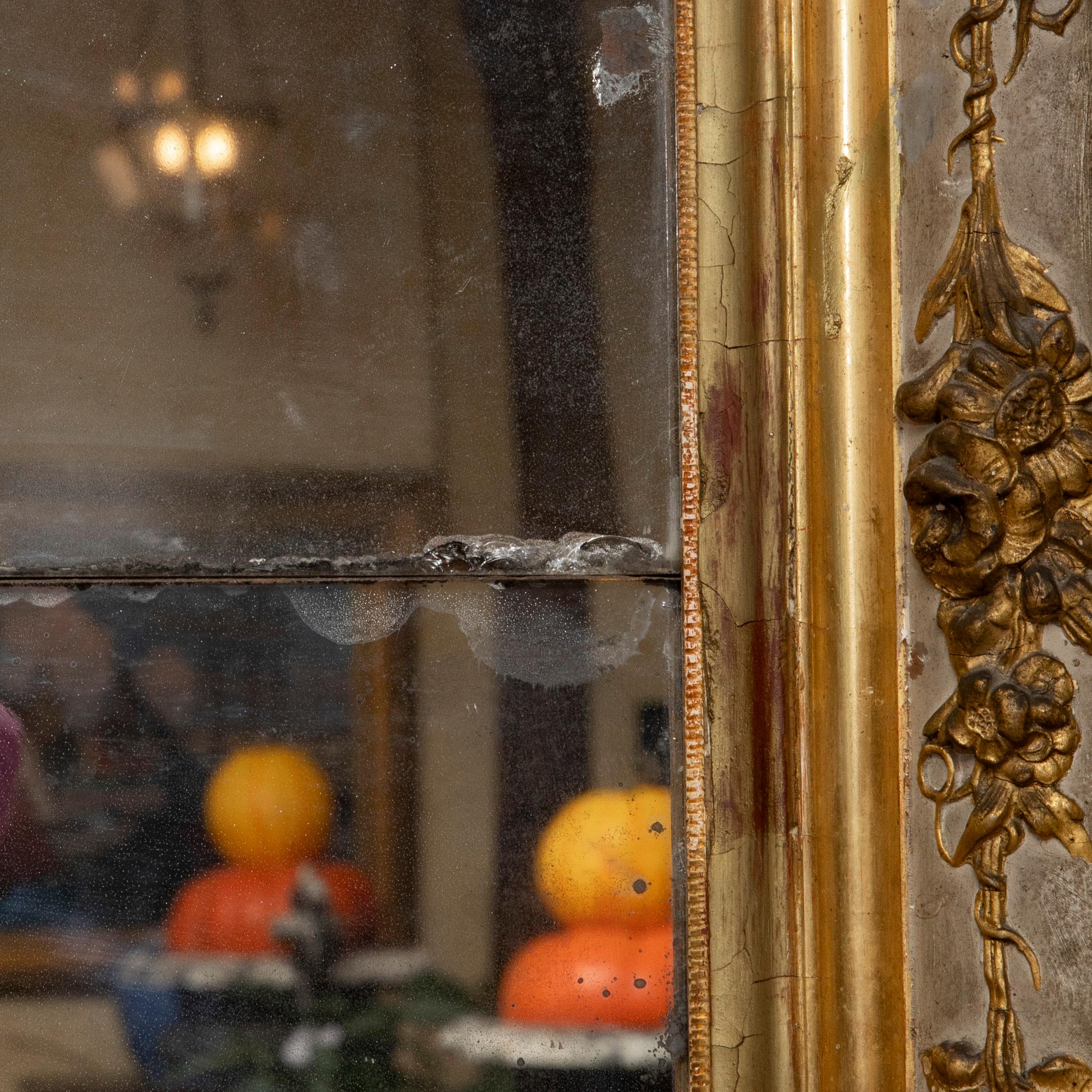 Mitte des 19. Jahrhunderts Französisch Regency-Stil vergoldet Holz in voller Länge Spiegel, 87-in hoch im Angebot 1
