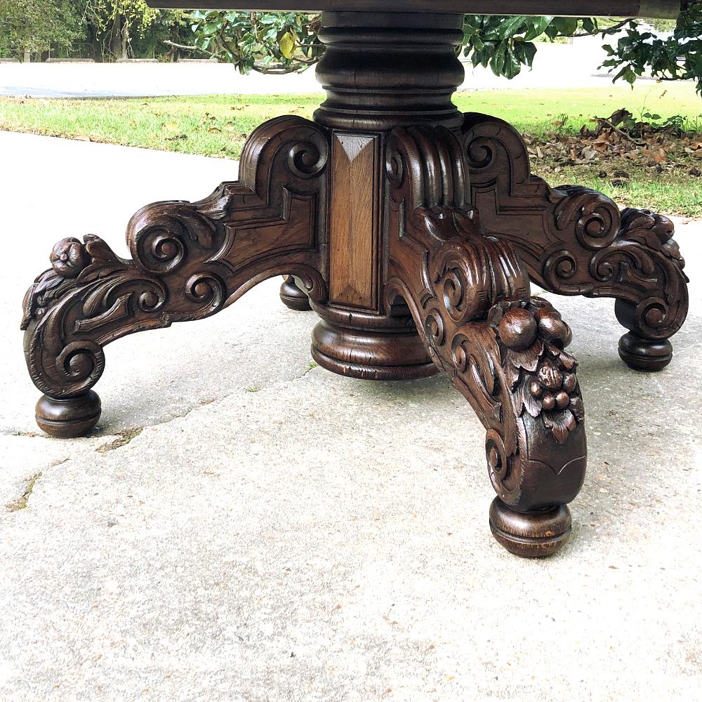 Hand-Crafted Mid-19th Century French Renaissance Oval Center Table