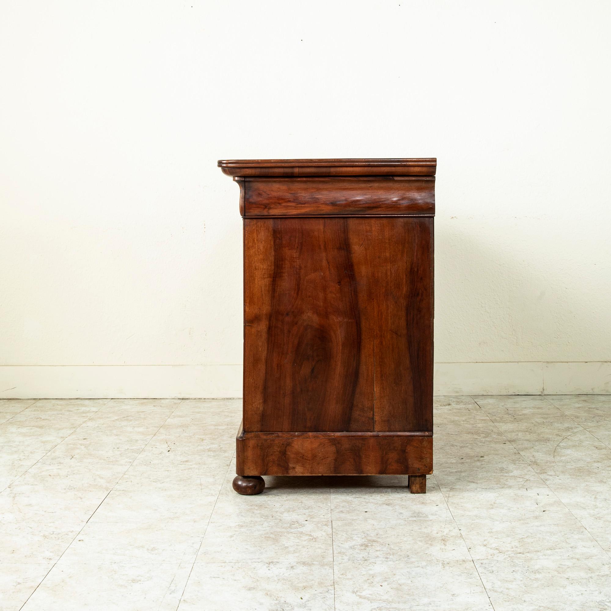 Bronze Mid-19th Century French Restauration Period Burl Walnut Chest of Drawers For Sale