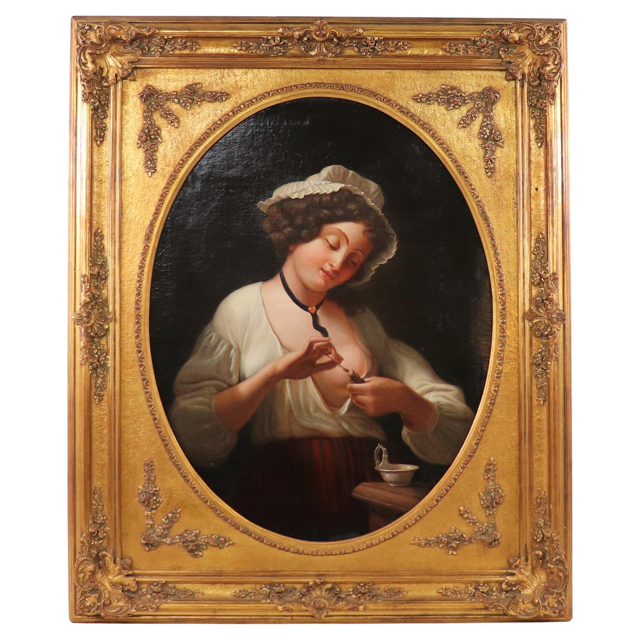 Mid-19th-Century French School Genre Painting in the Tradition of Greuze