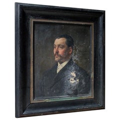 Mid-19th Century French School Oil on Canvas Portrait of a Gentleman, circa 1860