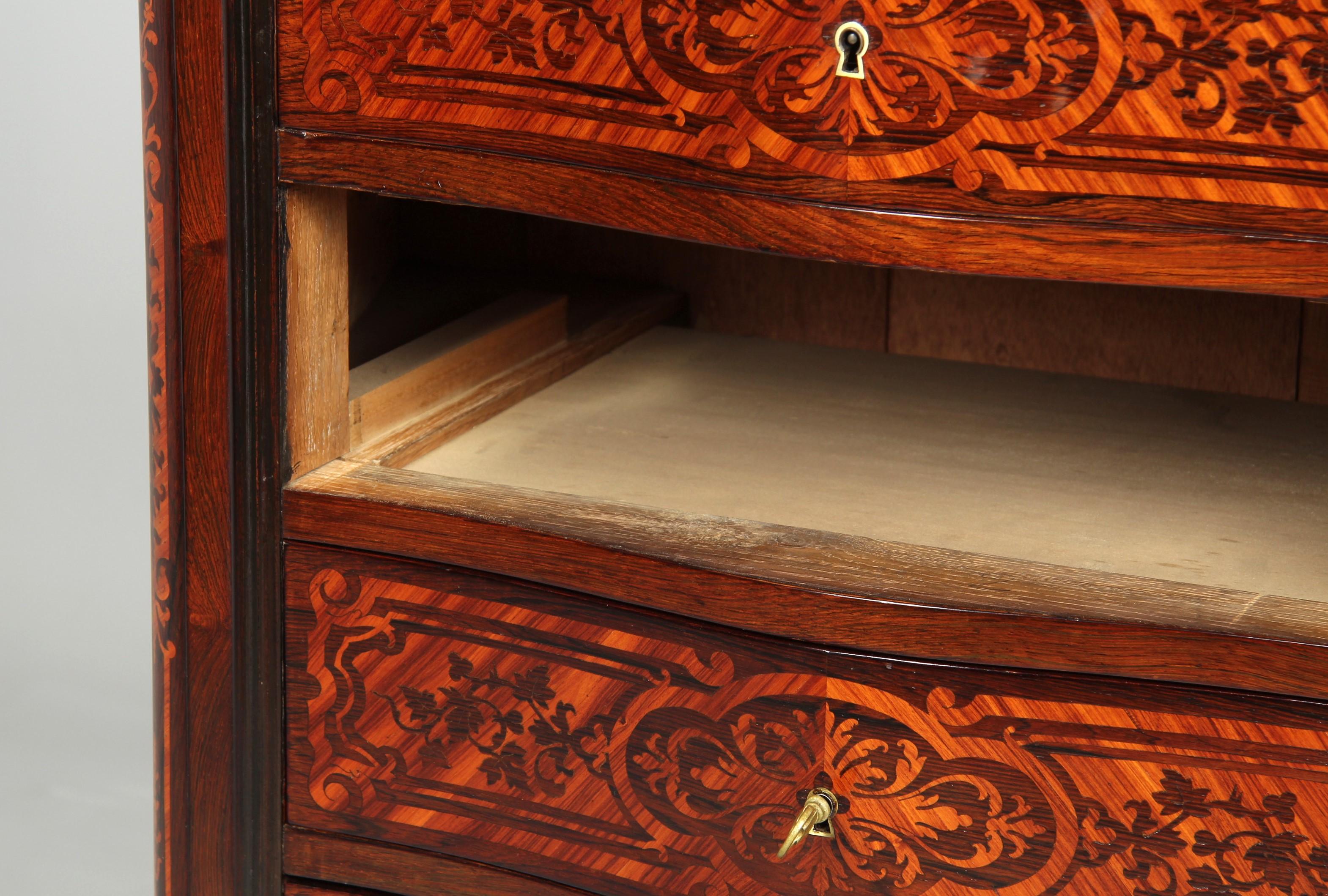 Mid 19th Century French Semainier or High Chest with Secretary Compartement For Sale 10