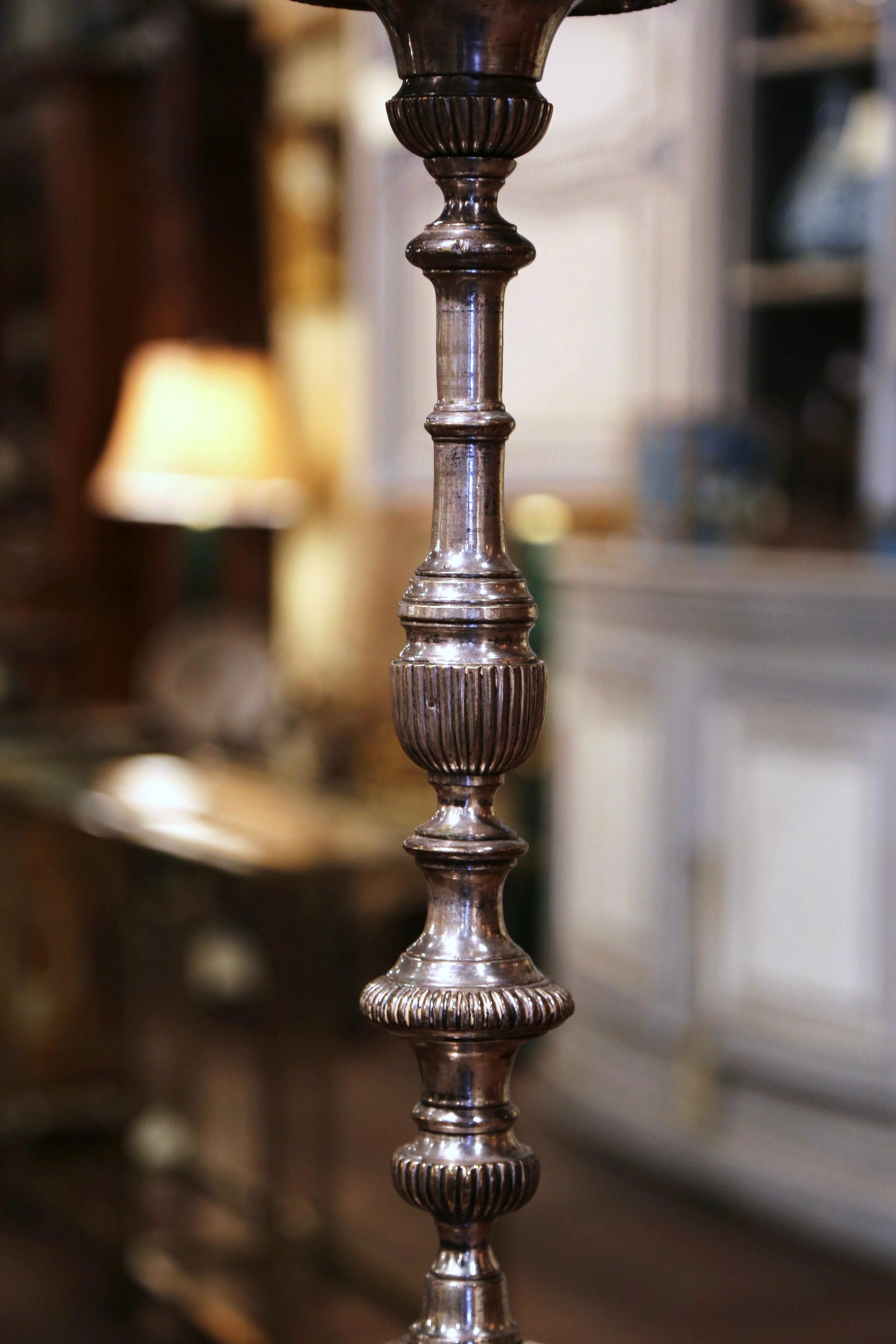 Mid-19th Century French Silver Plated Bronze Candleholder 2