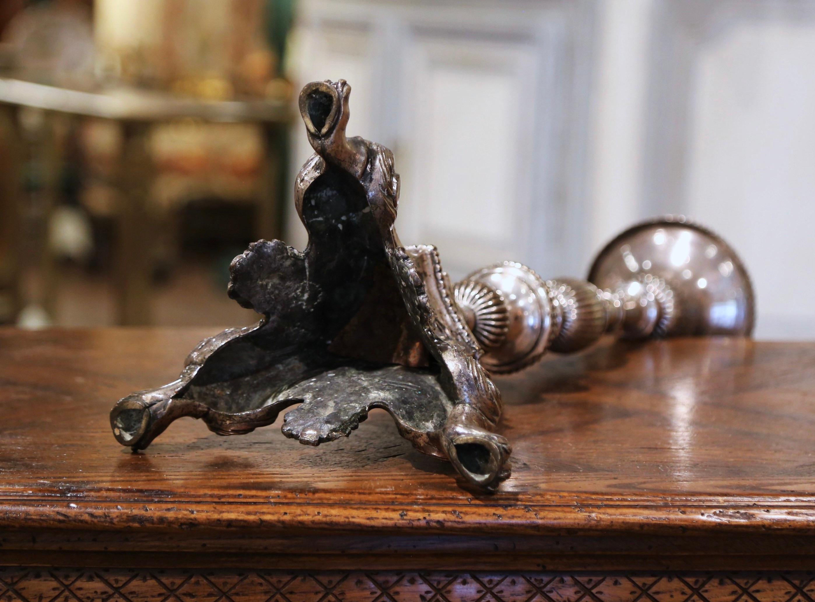 Mid-19th Century French Silver Plated Bronze Candleholder 3