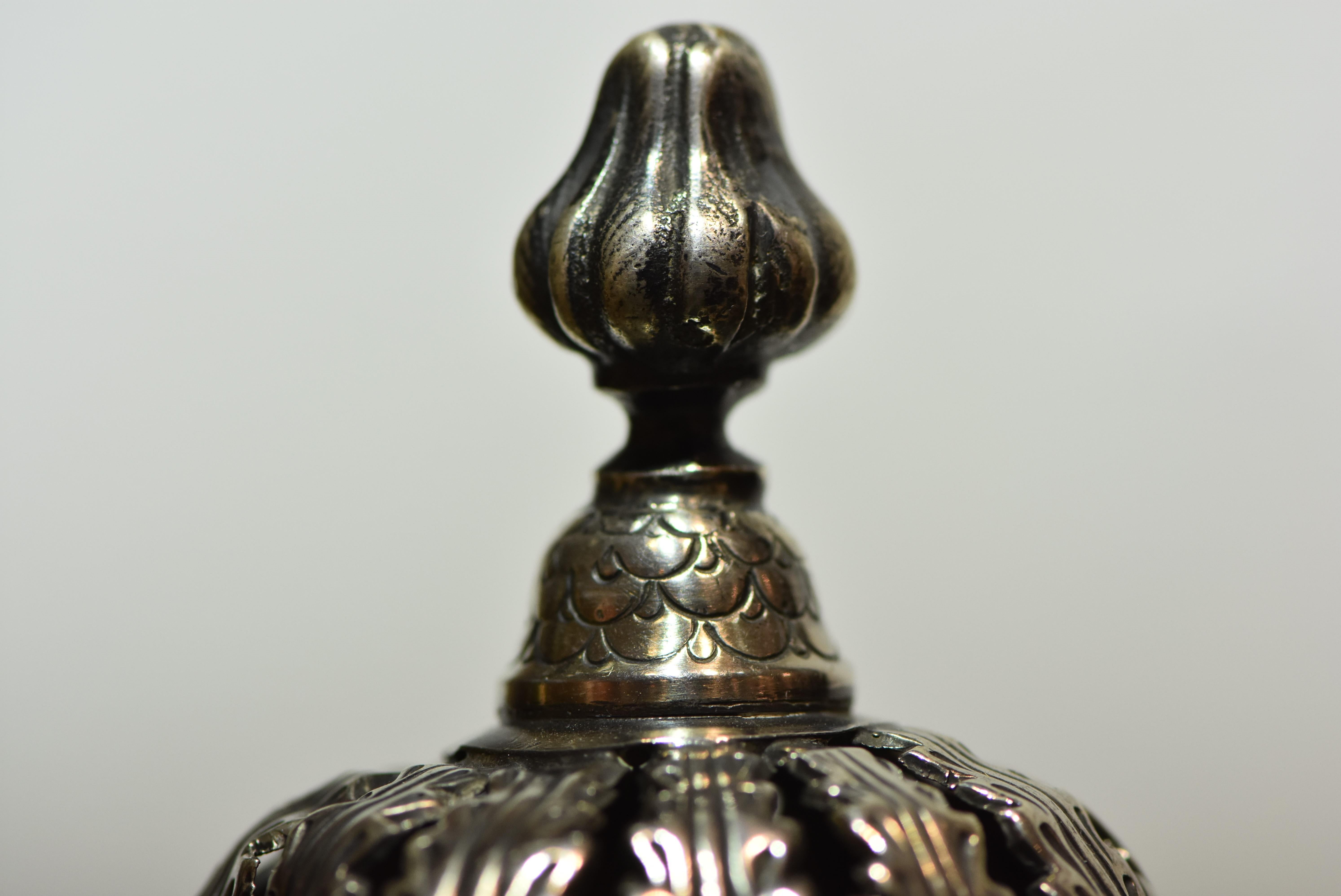 Mid-19th Century French Silver Torah Finials 'Rimmonim' For Sale 4