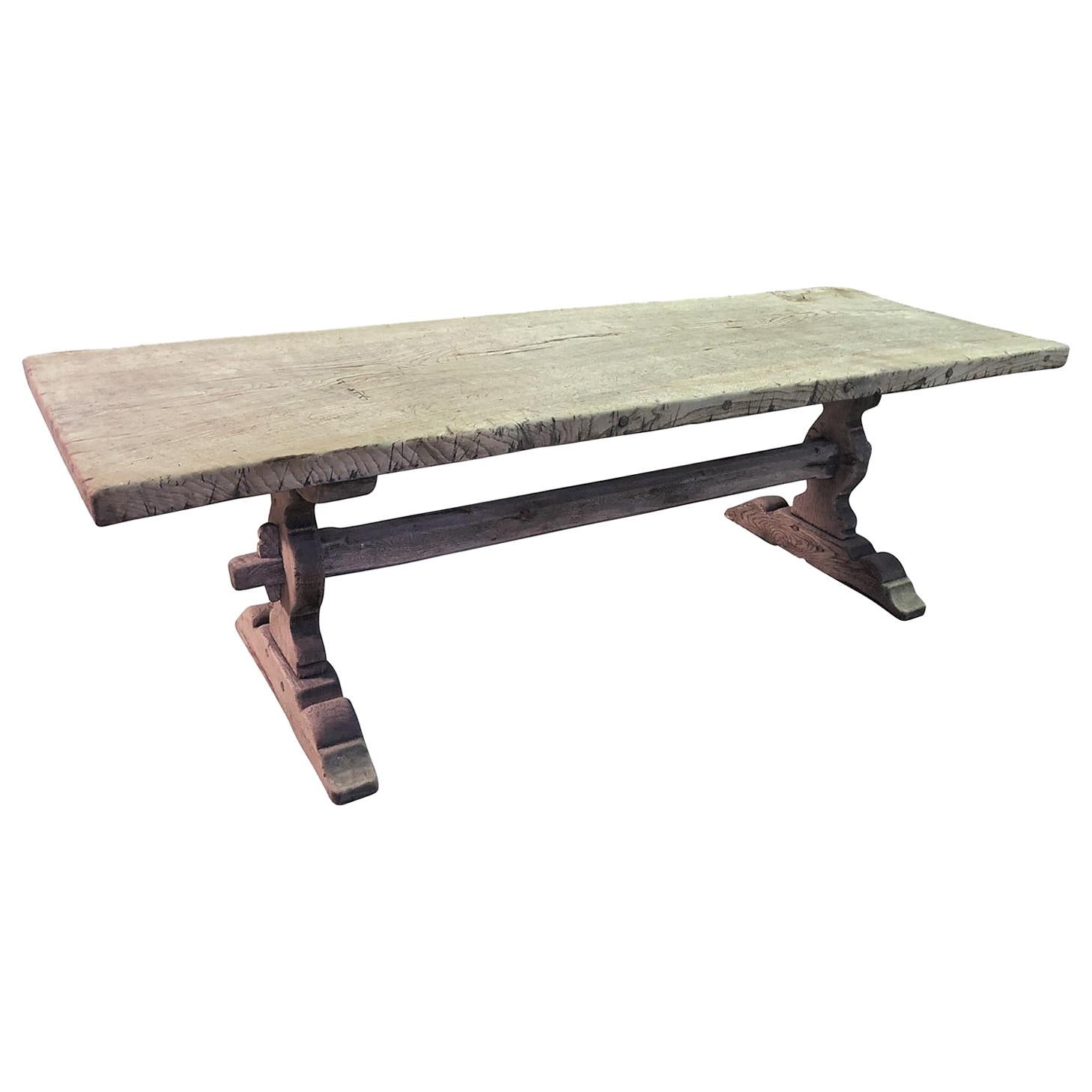 Mid-19th Century French Trestle Table, Farm Table