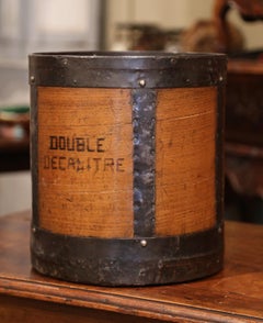 Mid-19th Century French Walnut and Iron Grain Measure Bucket