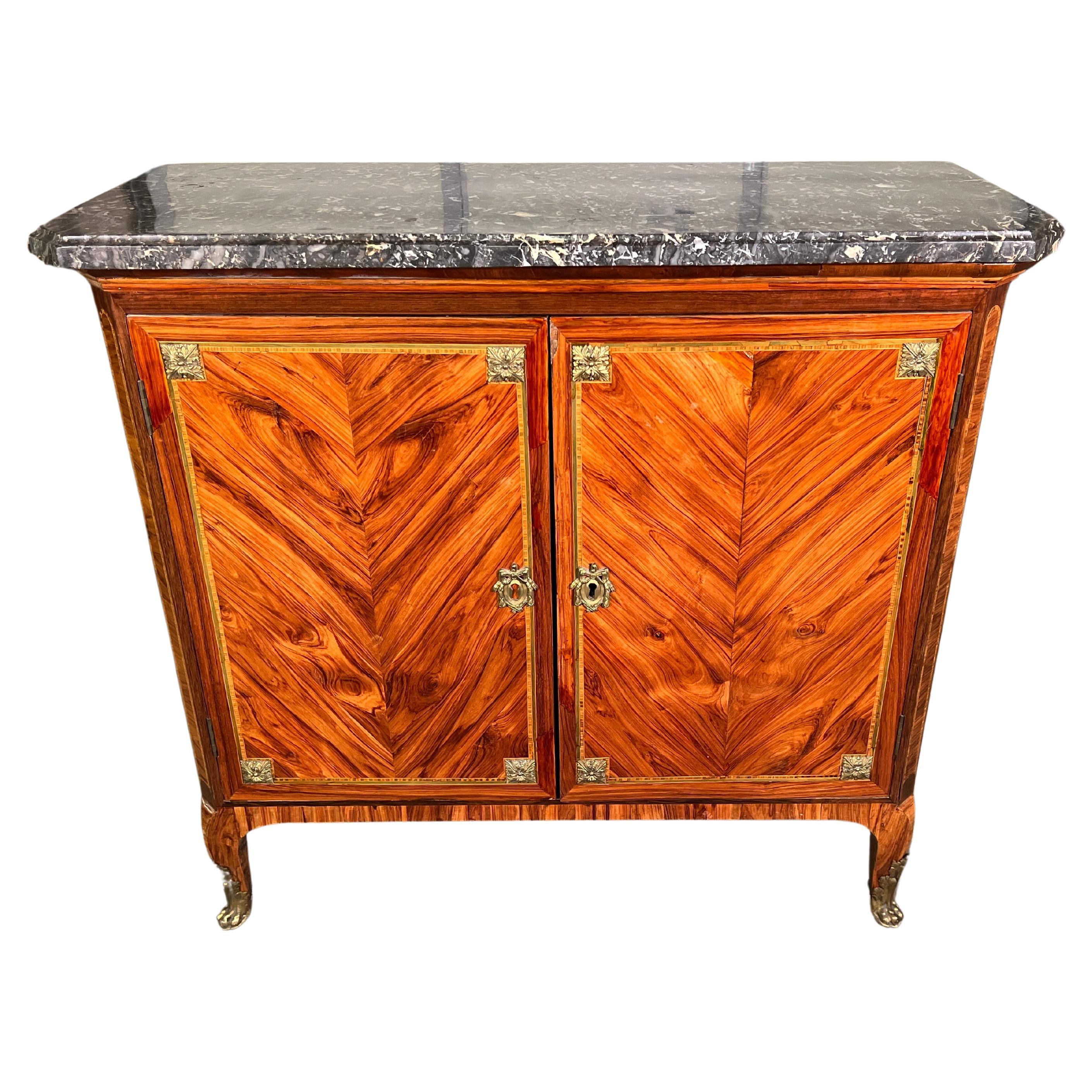 Mid 19th Century French Walnut and Mahogany Parquetry Cabinet For Sale