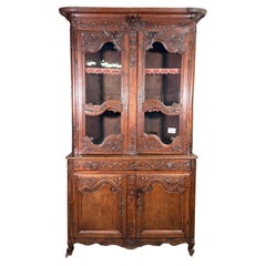 Antique Mid 19th Century French Walnut China Buffet