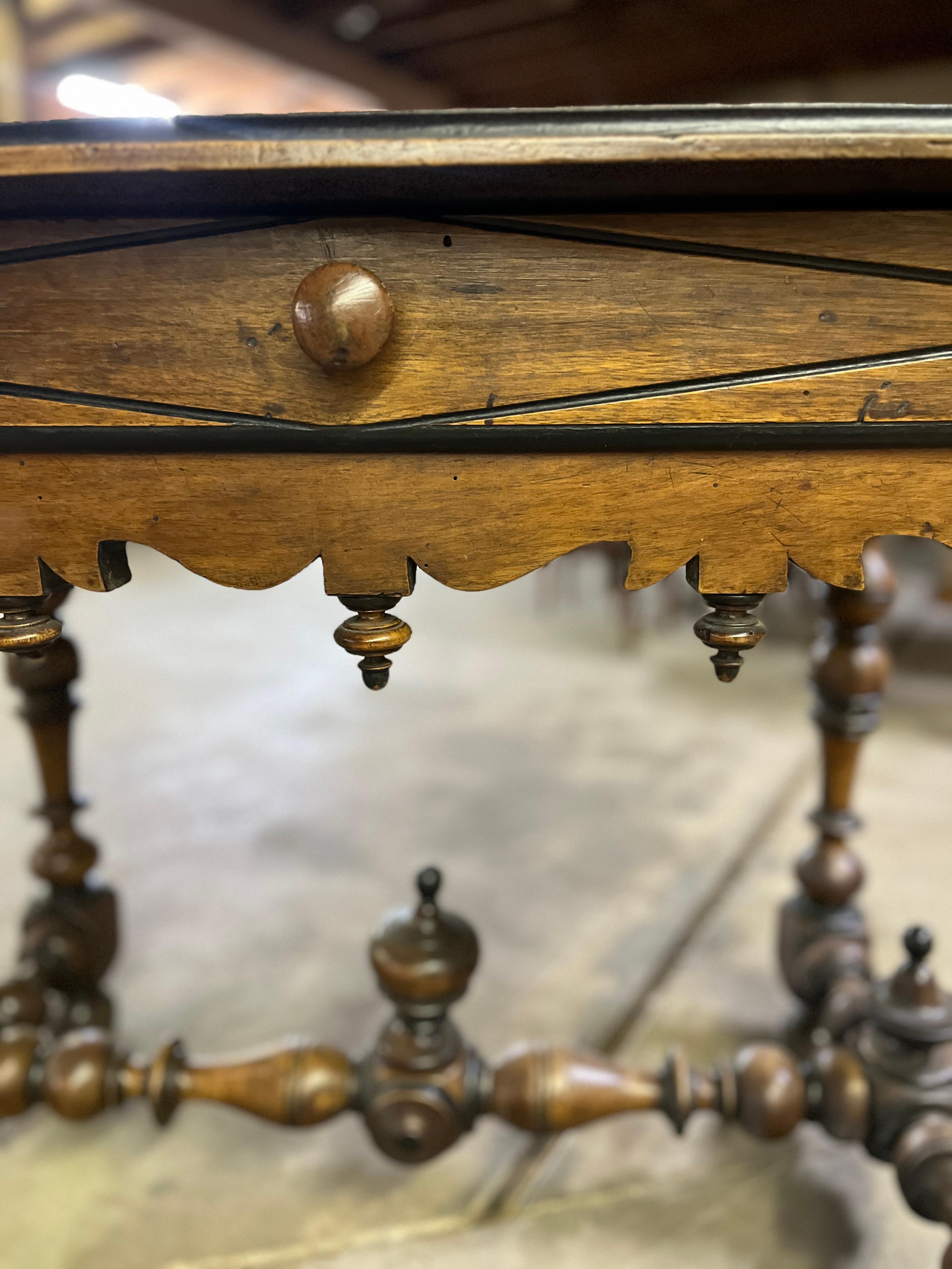 Mid 19th Century French Walnut Library Table For Sale 1