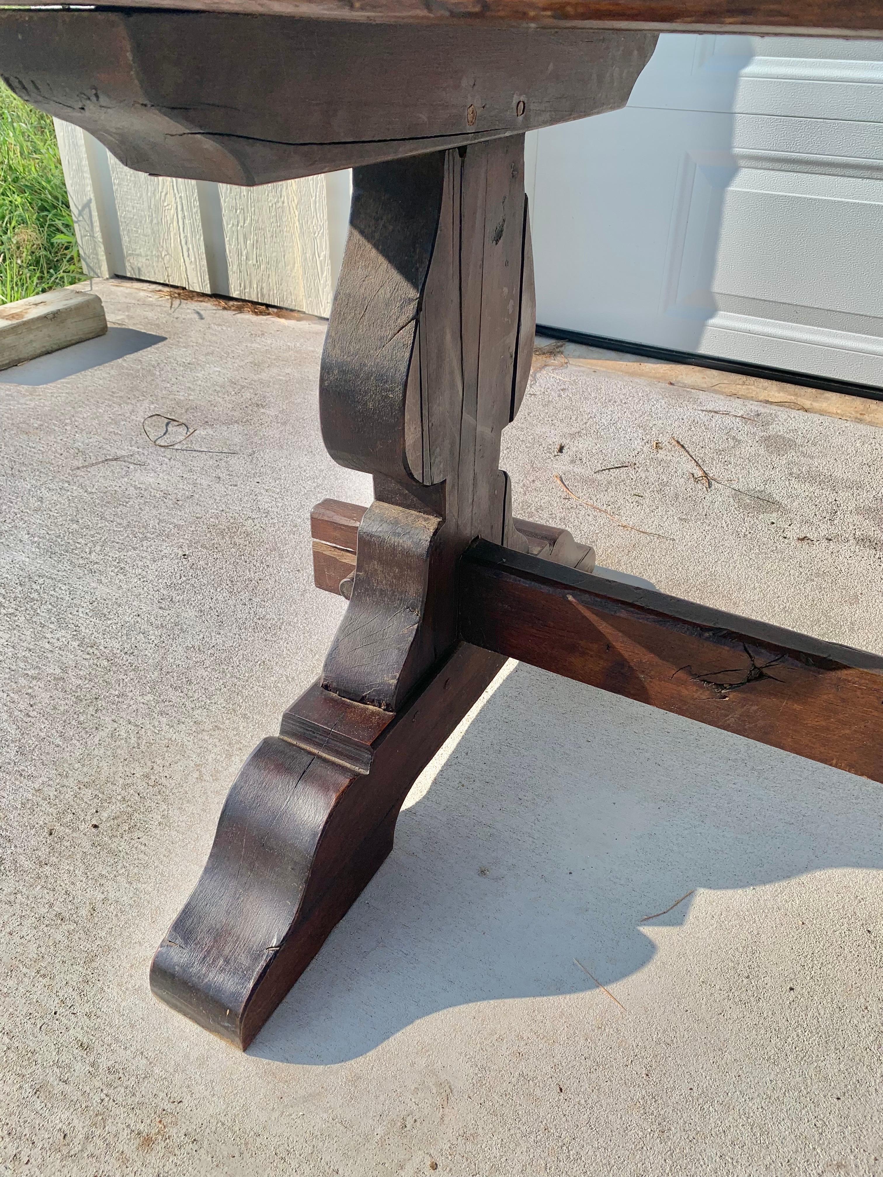 Mid 19th Century French Walnut Monastery Dining Table 6