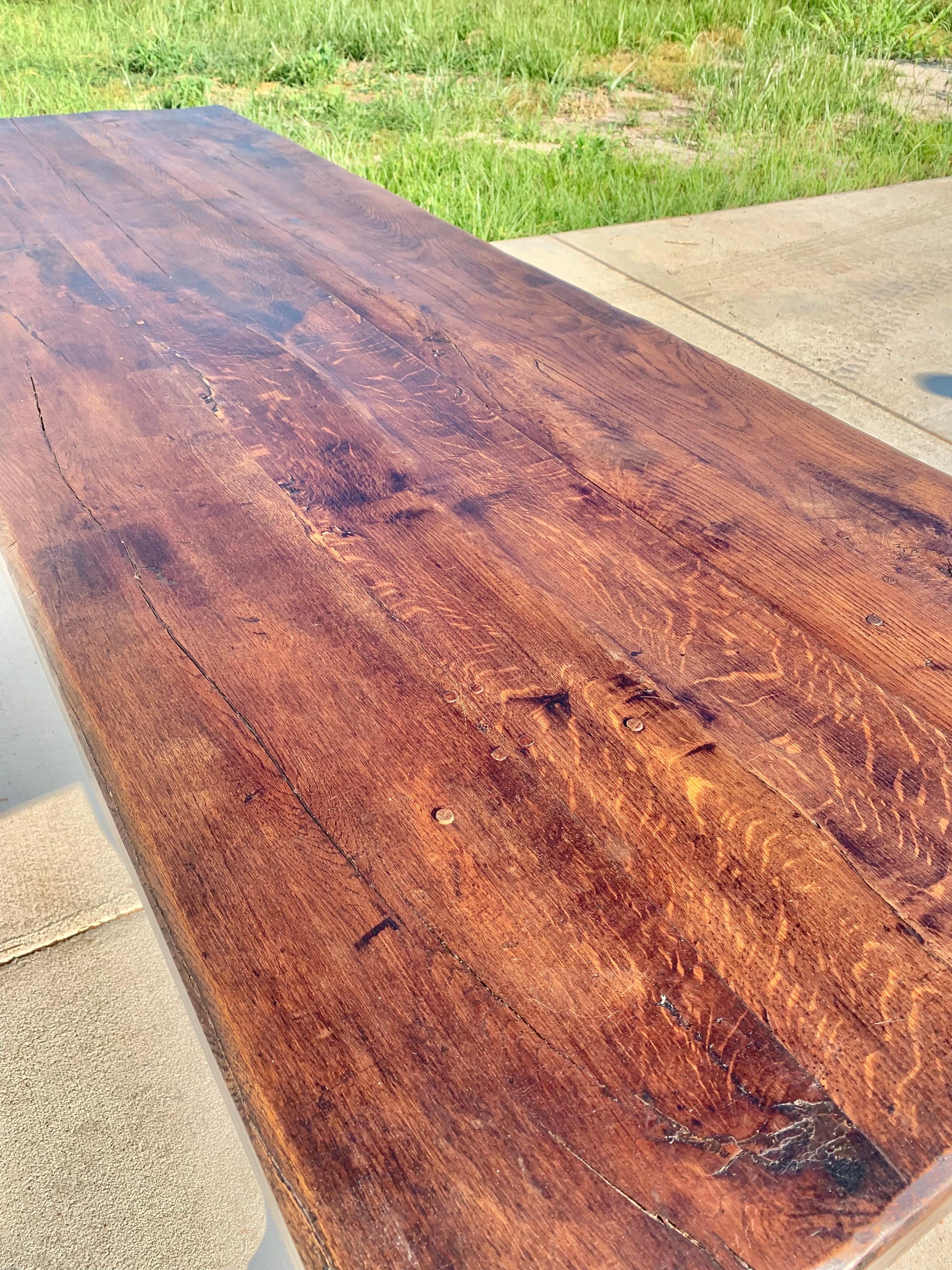 Mid 19th Century French Walnut Monastery Dining Table 10