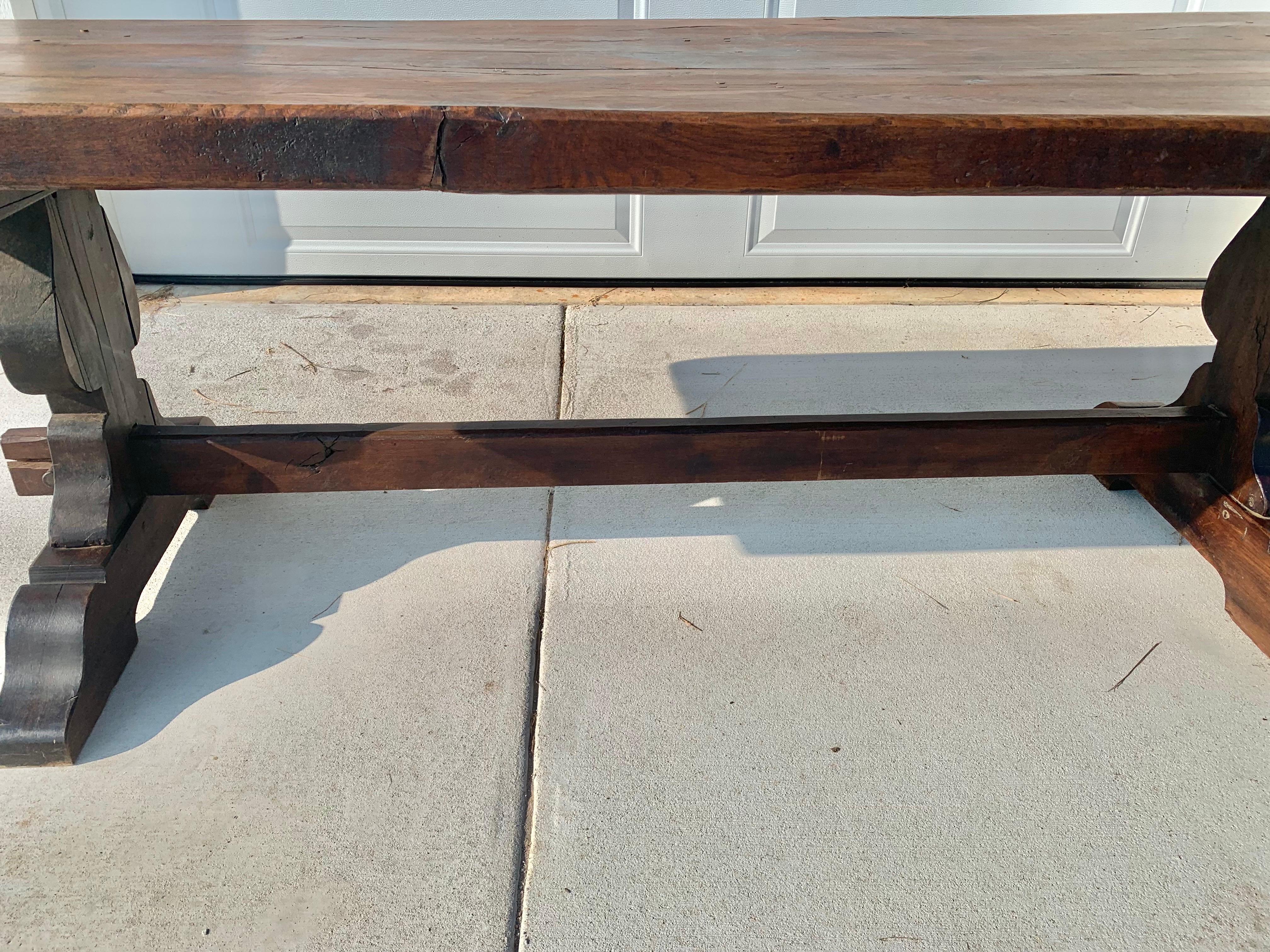 Mid 19th Century French Walnut Monastery Dining Table 11