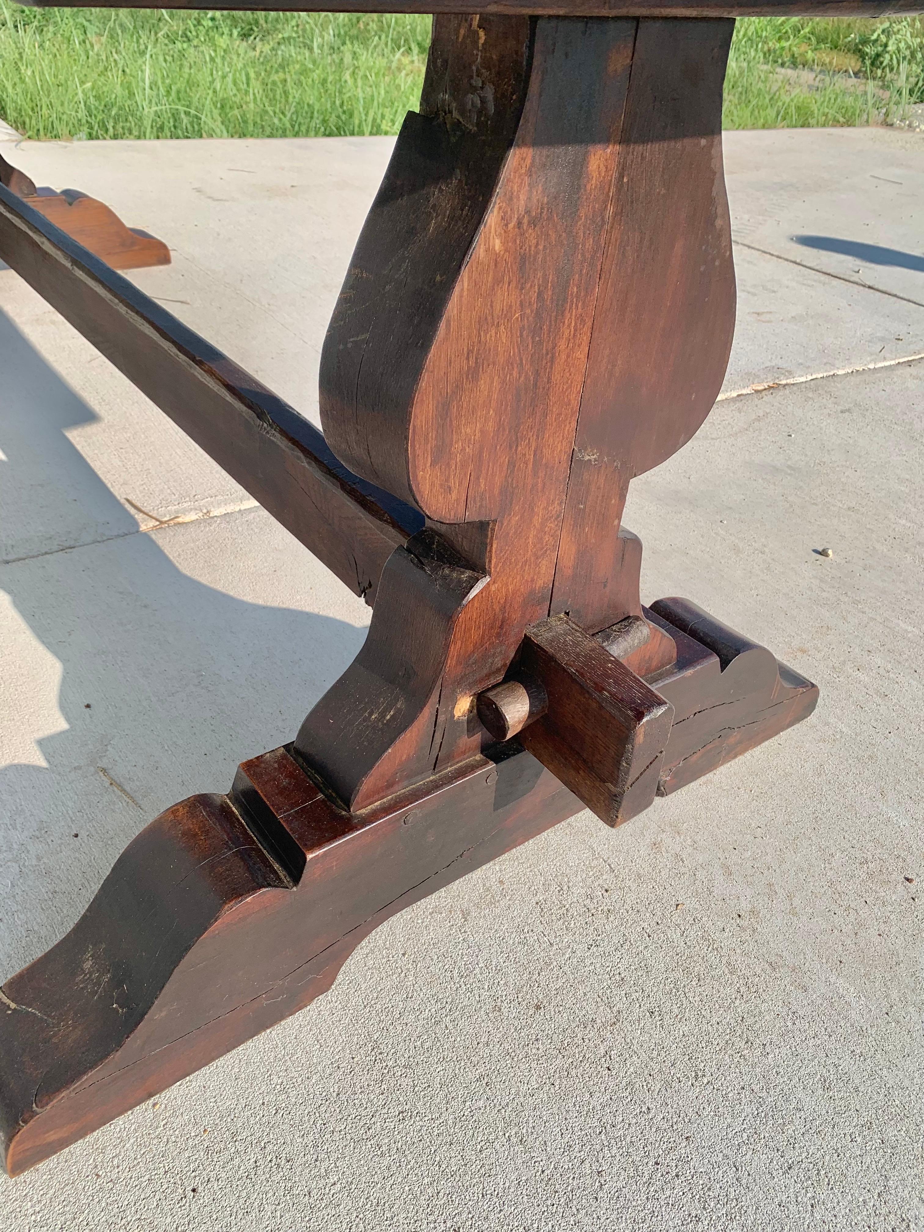 Mid 19th Century French Walnut Monastery Dining Table 12