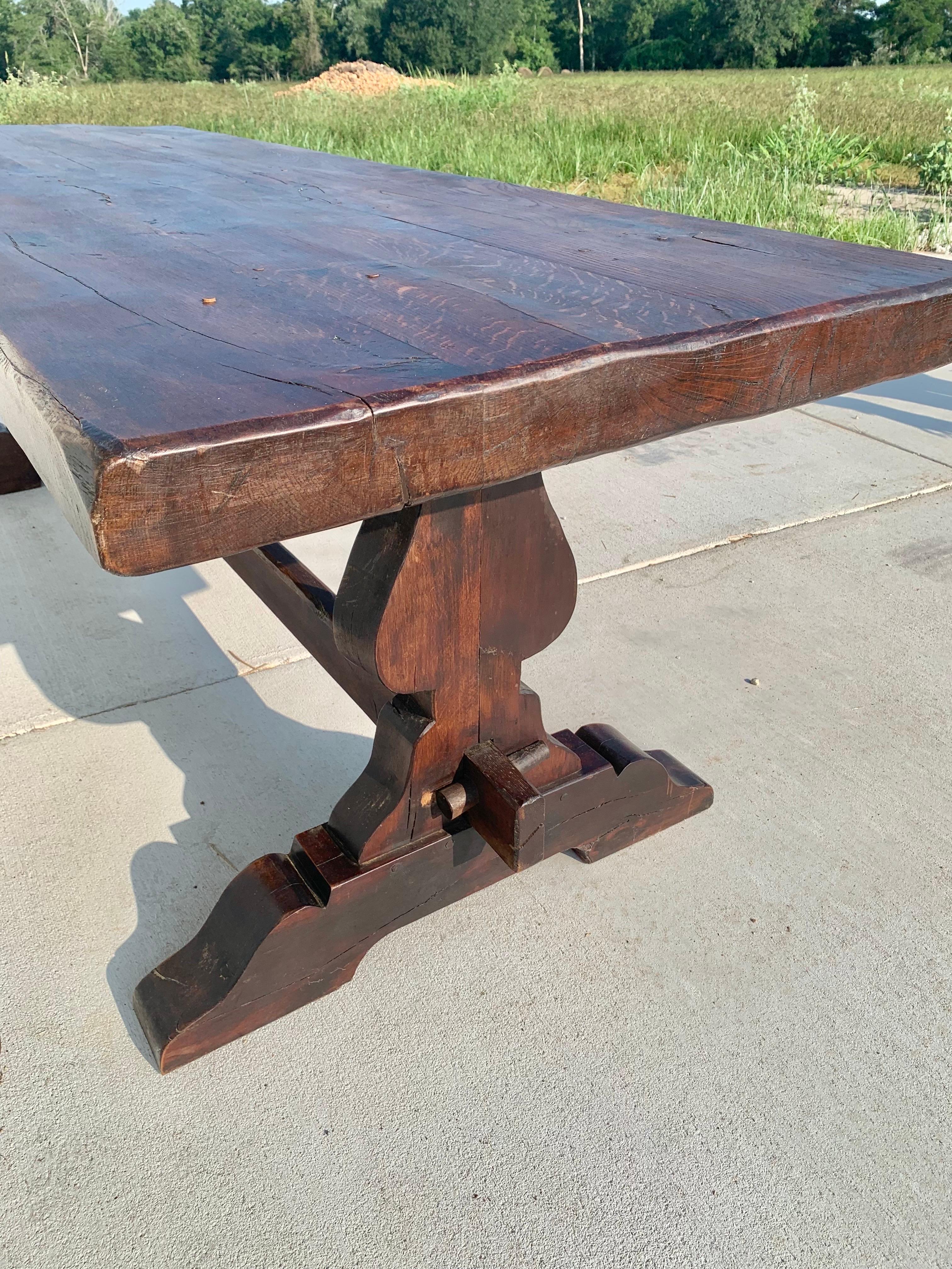 Mid 19th Century French Walnut Monastery Dining Table 13