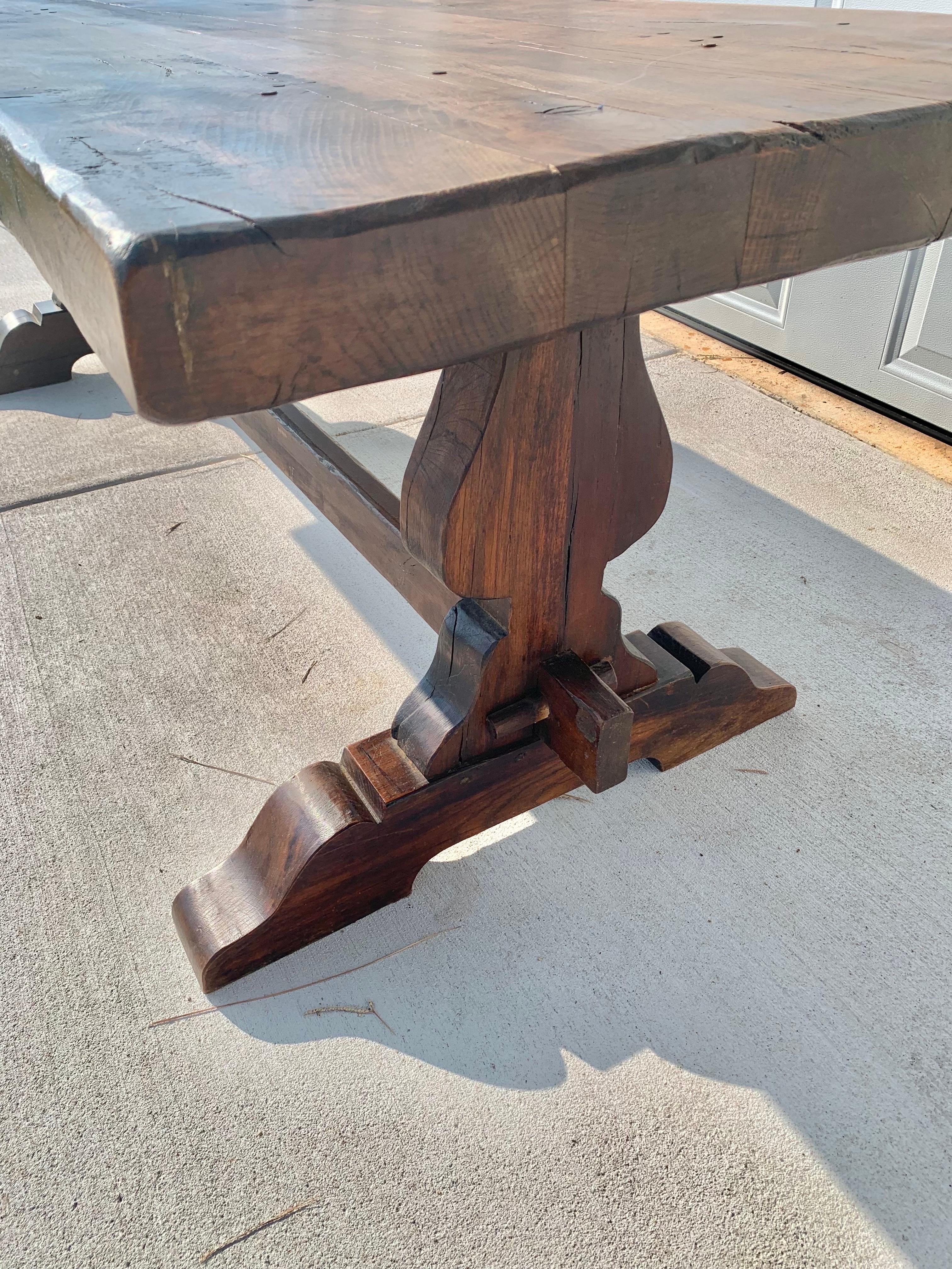 Mid 19th Century French Walnut Monastery Dining Table 3