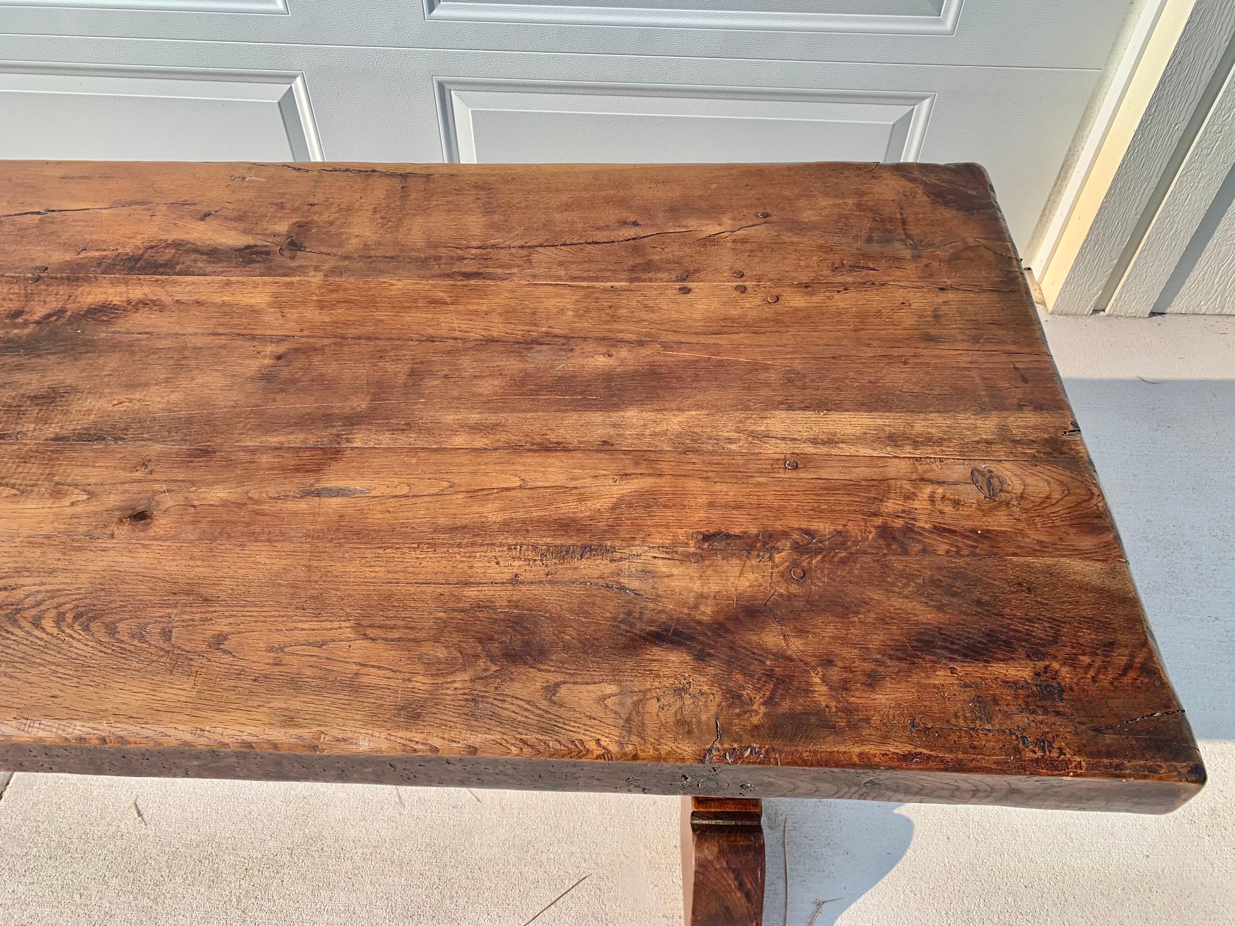 Mid 19th Century French Walnut Monastery Dining Table 4