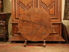 Mid-19th Century French Walnut Round Tilt-Top Wine Tasting Table from Burgundy