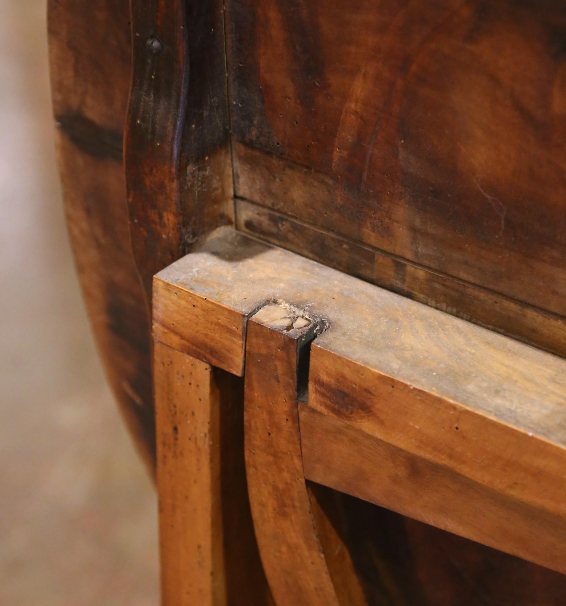 Mid-19th Century French Walnut Wine Tasting Table with Lyre-Form Stretcher For Sale 6