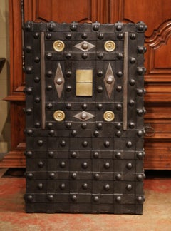 Mid-19th Century French Wrought Iron Hobnail Studded Safe by Magaud De Charf