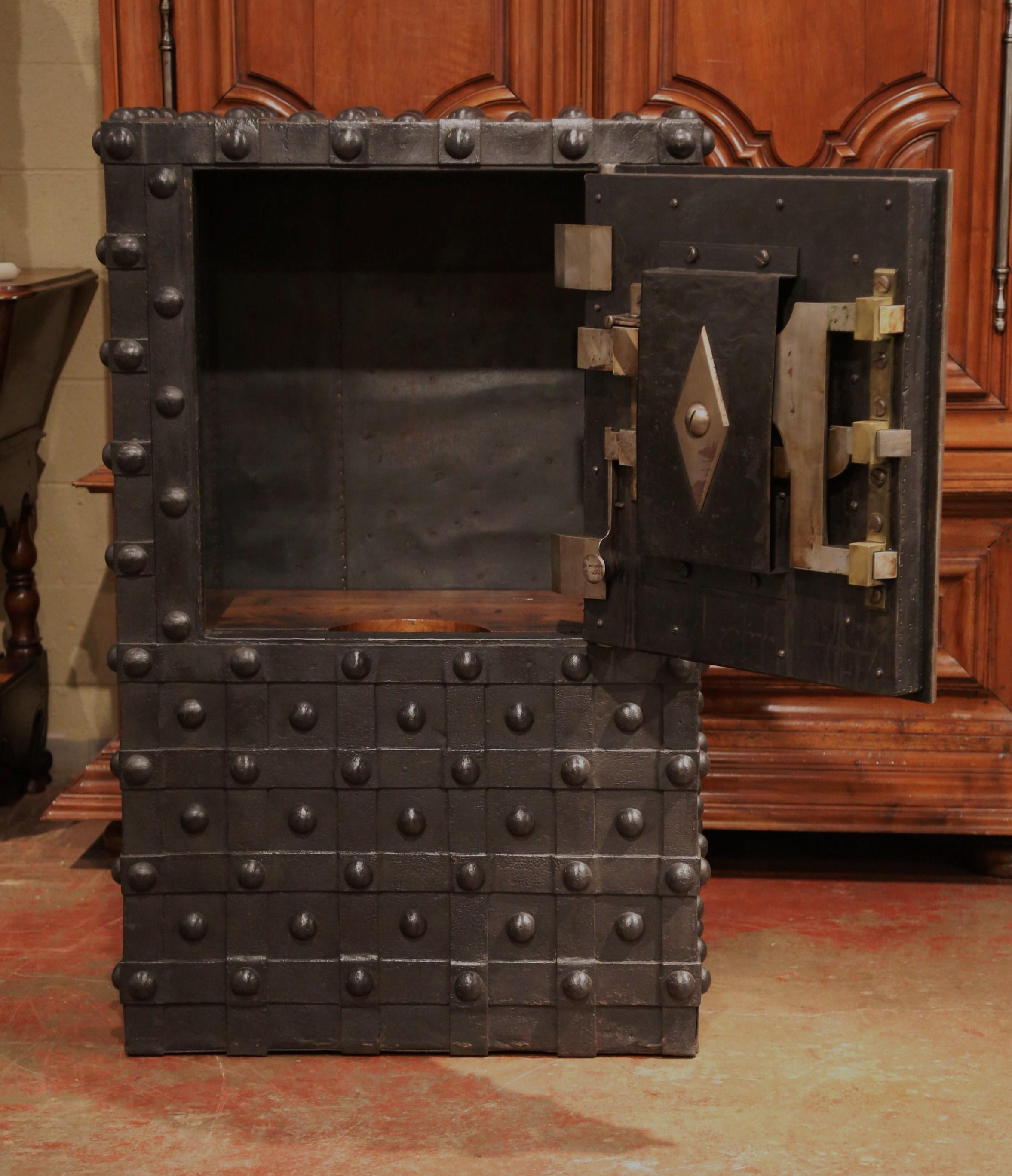 Mid-19th Century French Wrought Iron Hobnail Studded Safe by Magaud De Charf 2