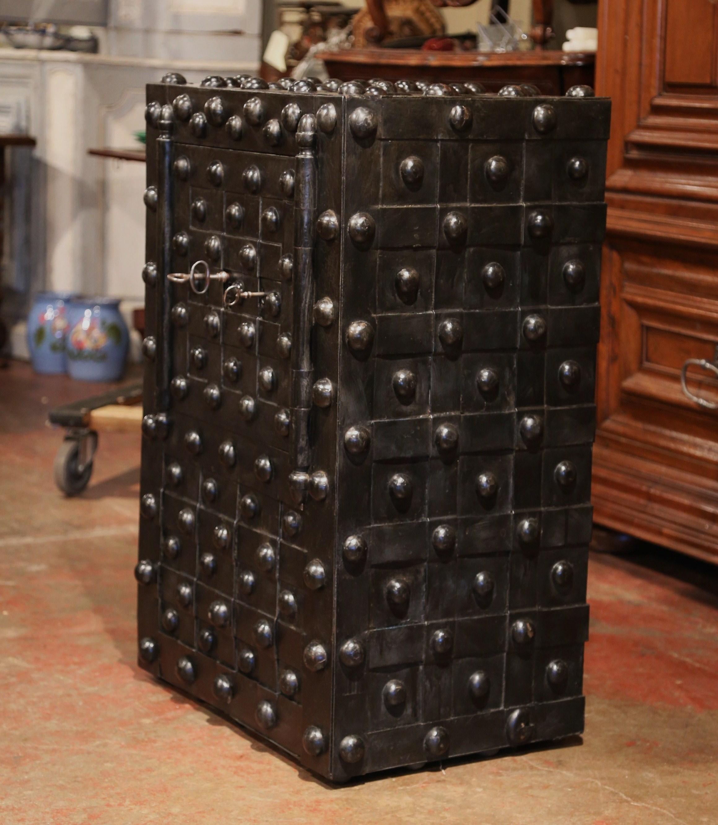 Mid-19th Century French Wrought Iron Hobnail Studded Safe by Magaud De Charf 2