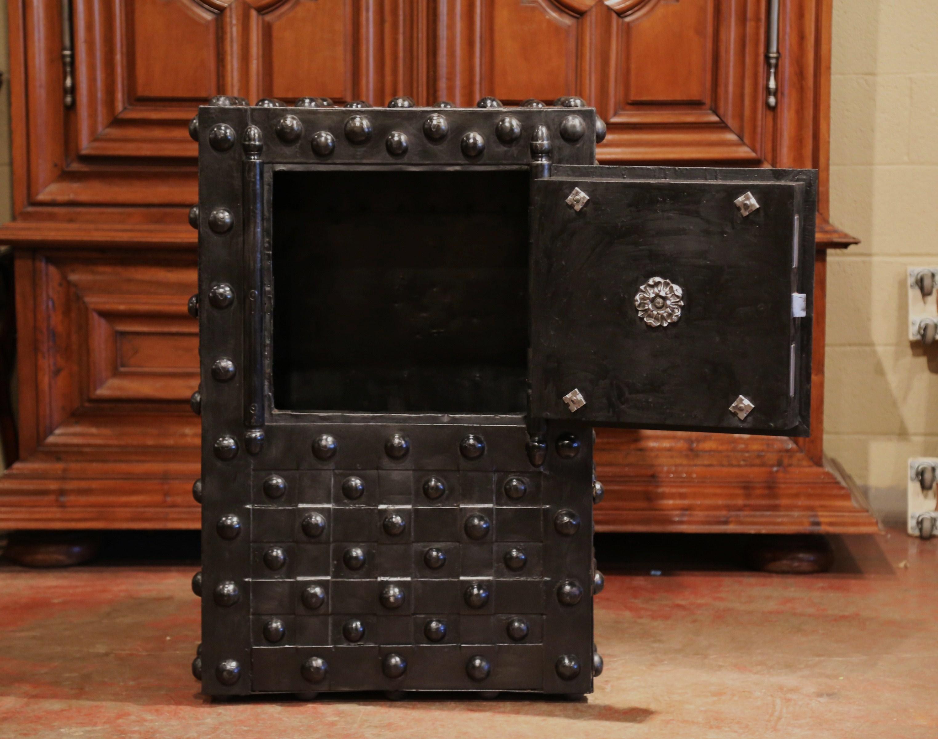Mid-19th Century French Wrought Iron Hobnail Studded Safe by Magaud De Charf 3