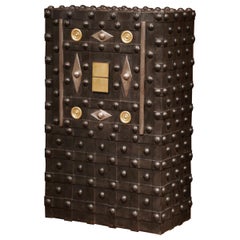 Mid-19th Century French Wrought Iron Hobnail Studded Safe by Magaud De Charf