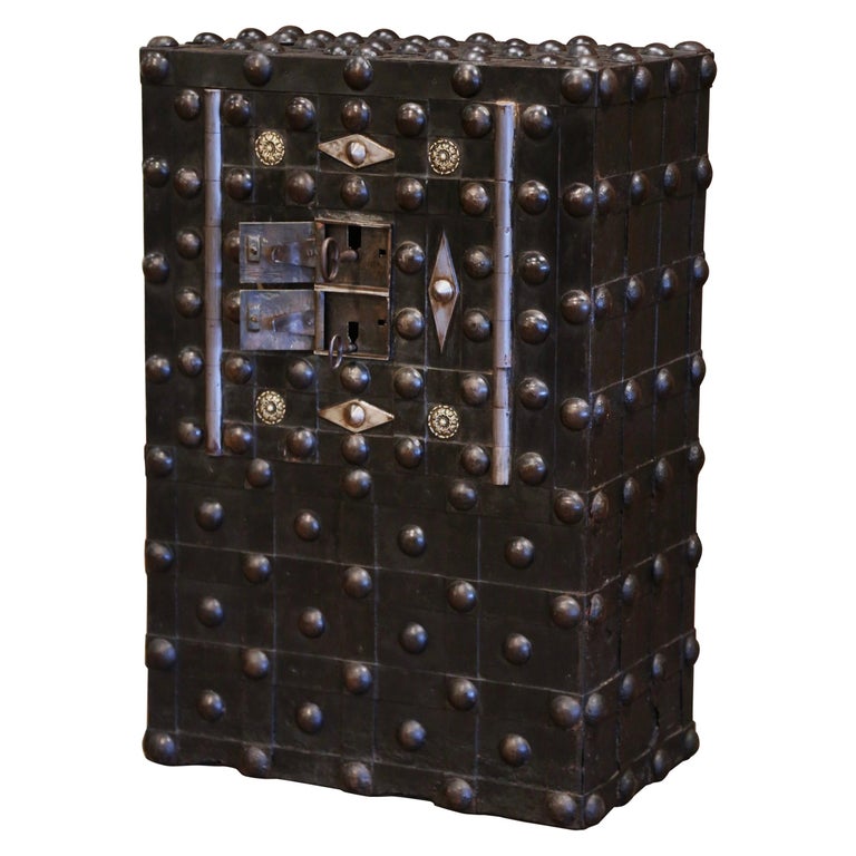 Mid-19th Century French Wrought Iron Hobnail Studded Safe by Magaud De ...