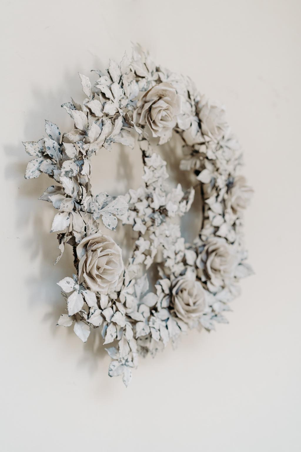 Mid-19th Century French Zinc/Metal Flower Crown For Sale 2