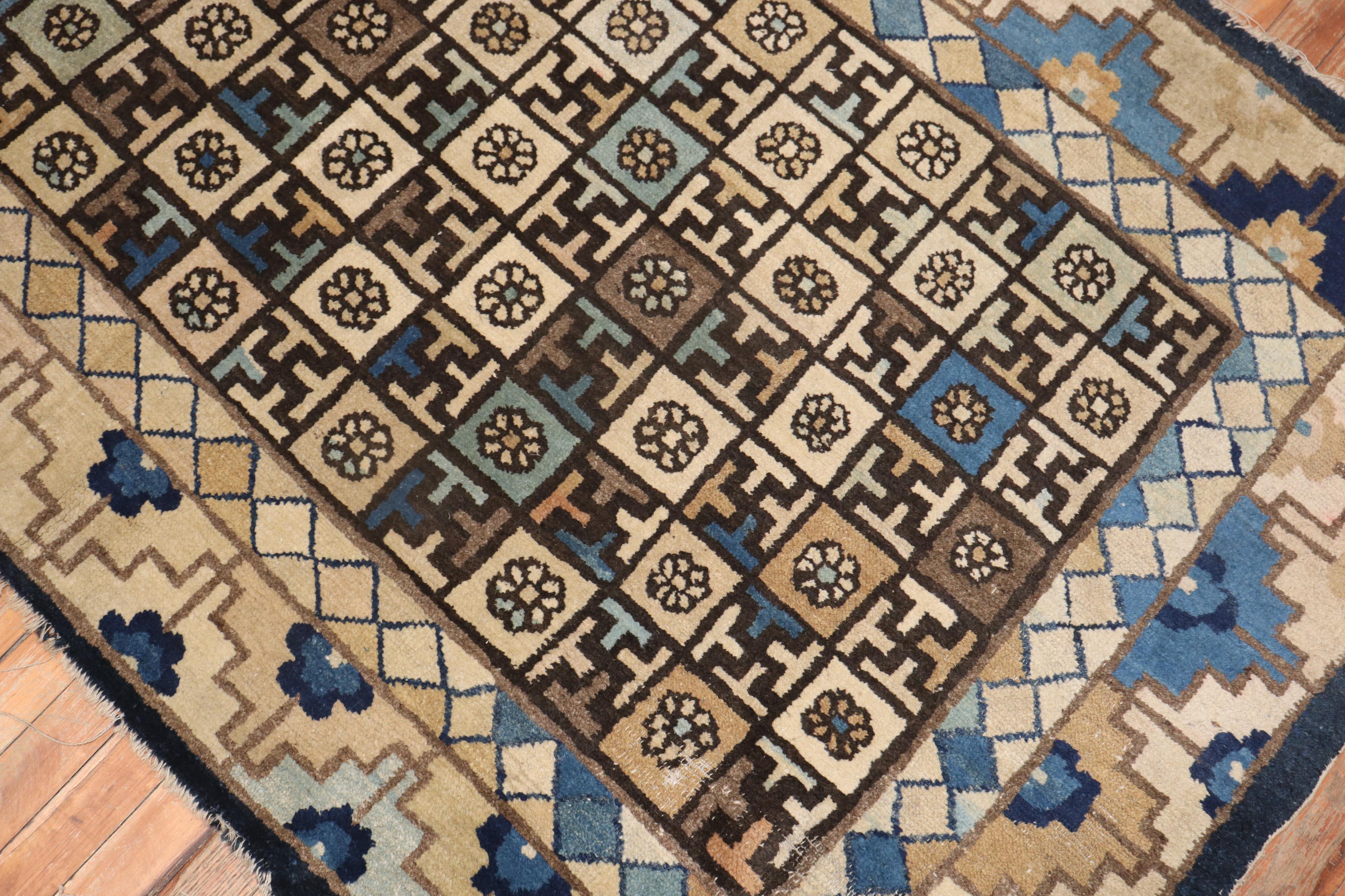 A mid 19th Century Geometric Chinese Accent Size Rug

Measures: 3'7'' x 5'11''.