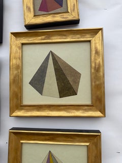 Mid 19th Century Geometric Pyramid Oil Pastel on Paper