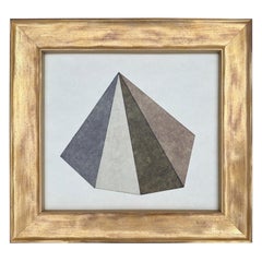 Mid 19th Century Geometric Pyramid Oil Pastel on Paper