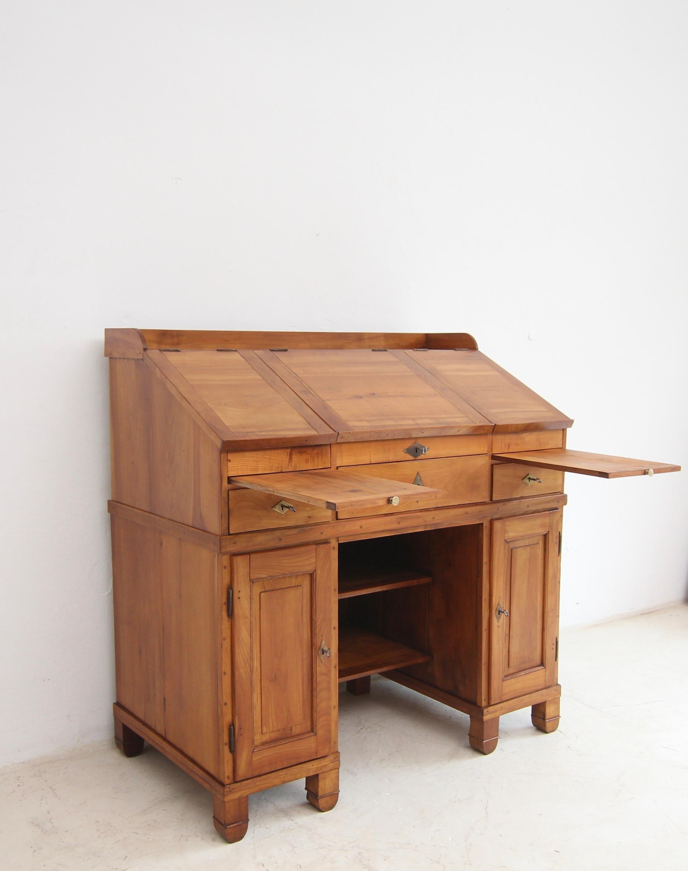 Mid 19th Century German Biedermeier Cherrywood Standing Desk For Sale 15