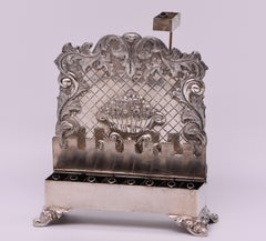 Mitte des 19. Jahrhunderts deutsche Chanukka-Lampe aus Silber
