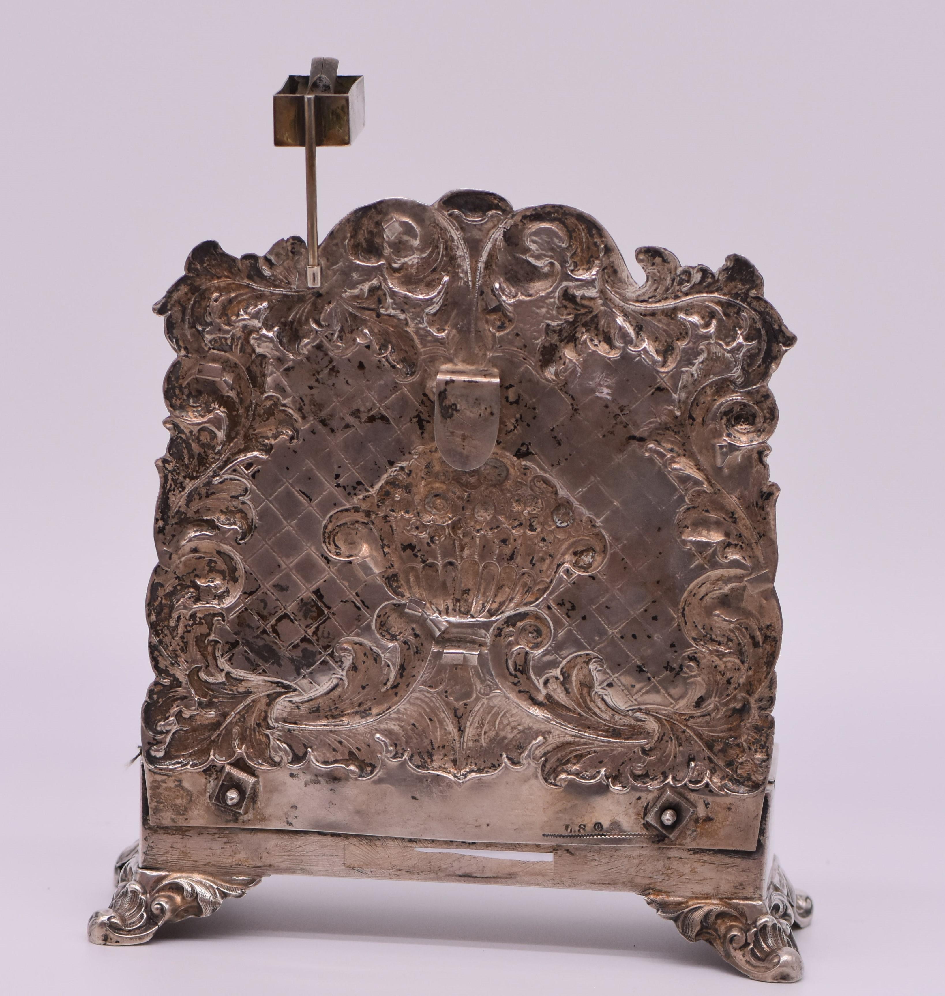Mitte des 19. Jahrhunderts deutsche Chanukka-Lampe aus Silber im Zustand „Gut“ im Angebot in New York, NY