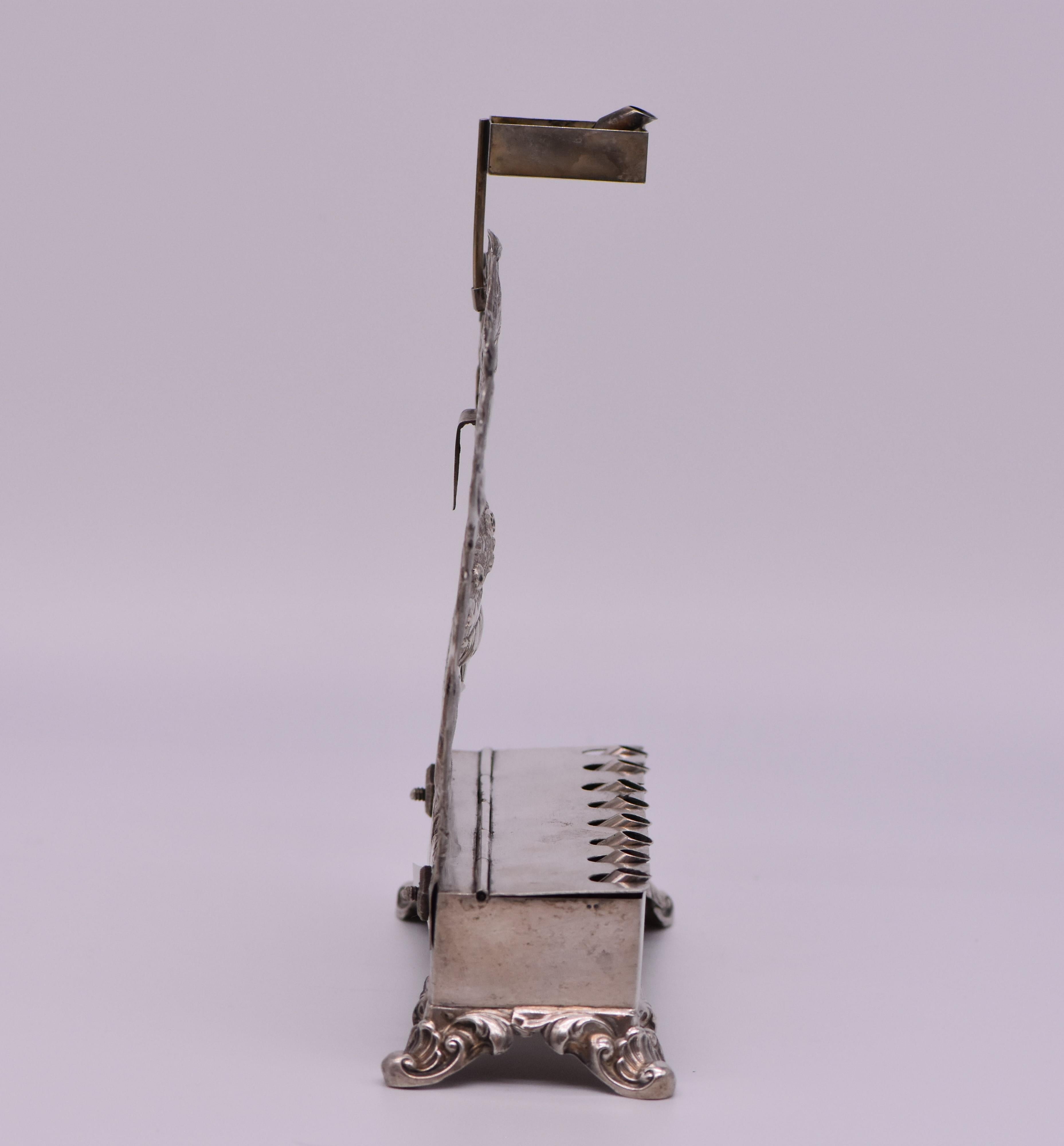 Mid-19th Century German Silver Hanukkah Lamp 2